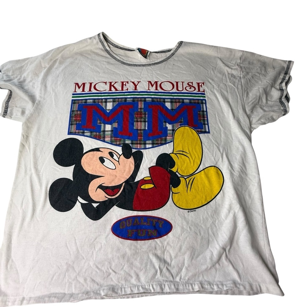 Vintage Mickey Unlimited Mickey Mouse Graphic‎ T-Shirt White Contrast Stitch XL